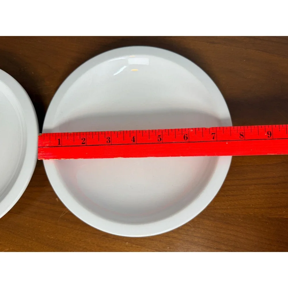 Pottery Barn Du Jour Plates White Suppertime Set of 2 Ceramic Minimalist - Picture 6 of 6